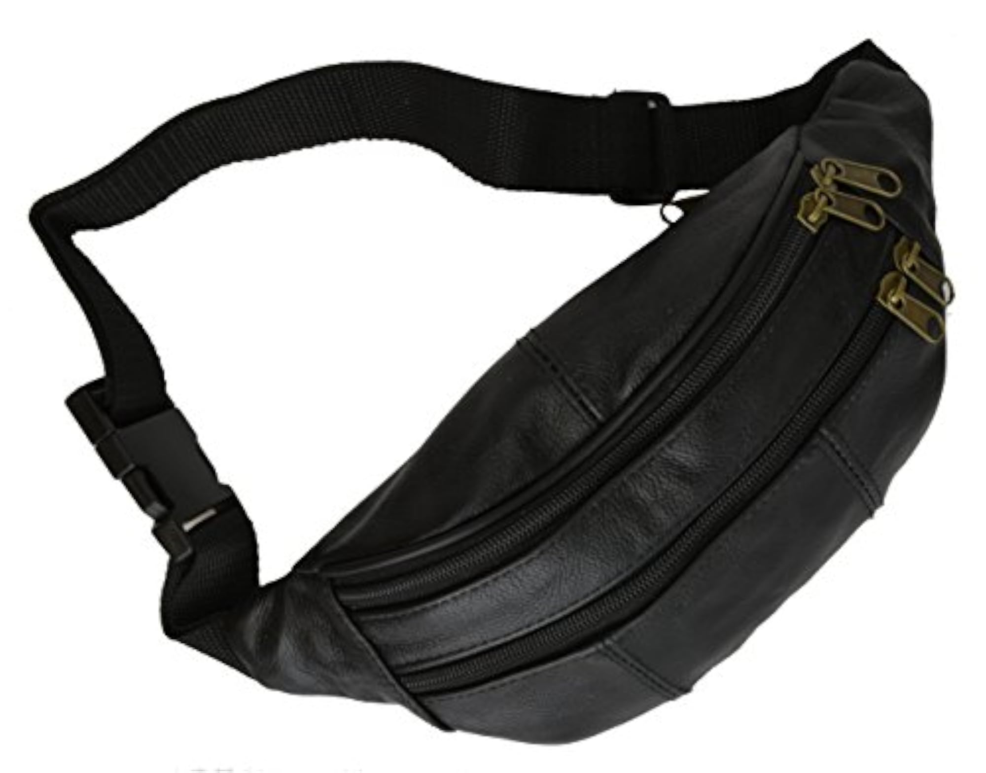 Leather Zipper Change Purse, Black